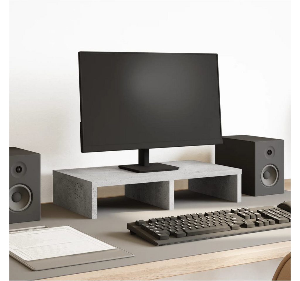 vidaXL Monitorständer, (Monitorständer Betongrau 50x27x10 cm Holzwerkstoff) von vidaXL