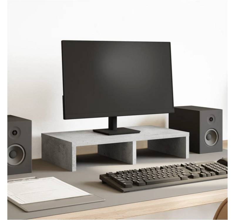 vidaXL Monitorständer, (Monitorständer Betongrau 50x27x10 cm Holzwerkstoff) von vidaXL