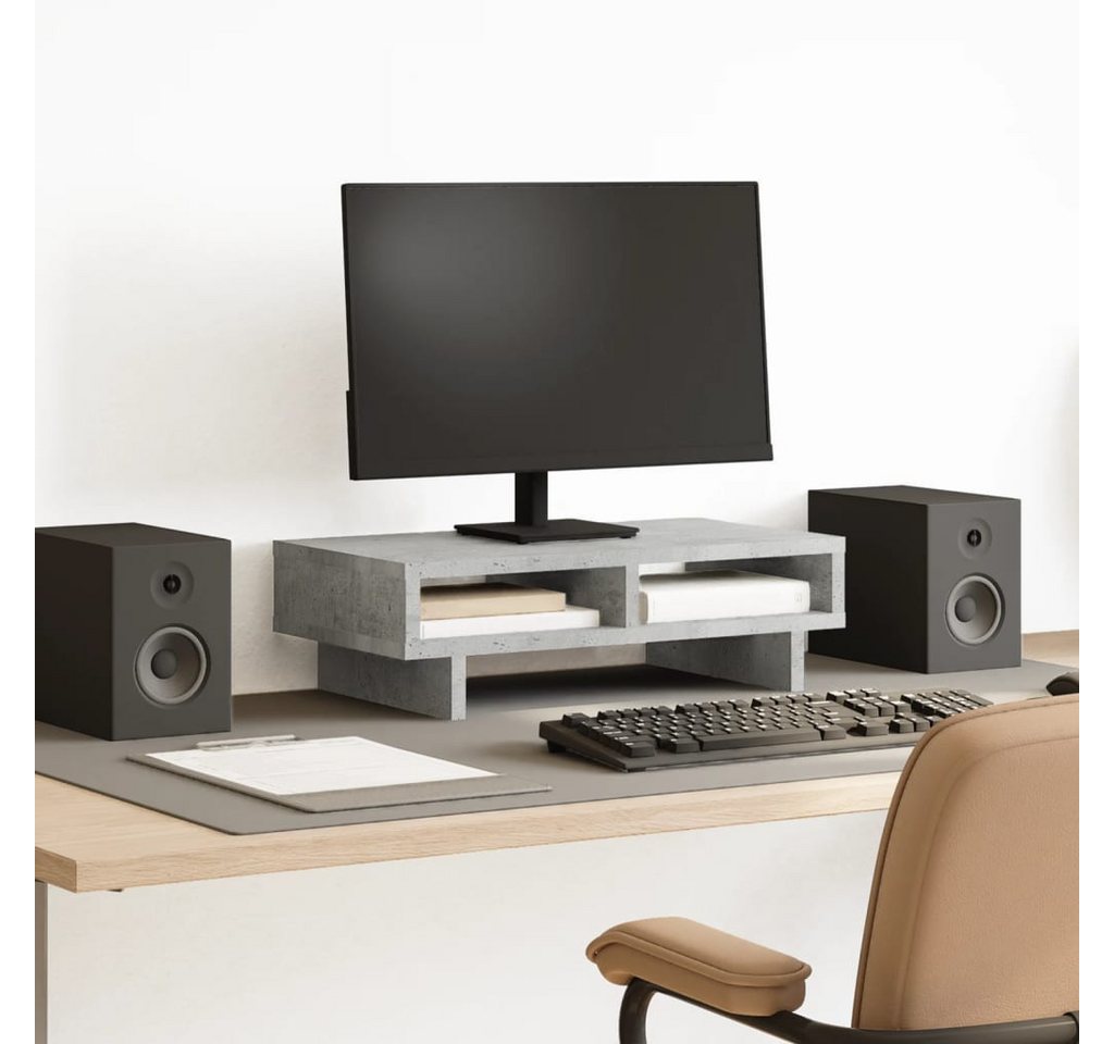 vidaXL Monitorständer, (Monitorständer Betongrau 50x27x15 cm Holzwerkstoff) von vidaXL