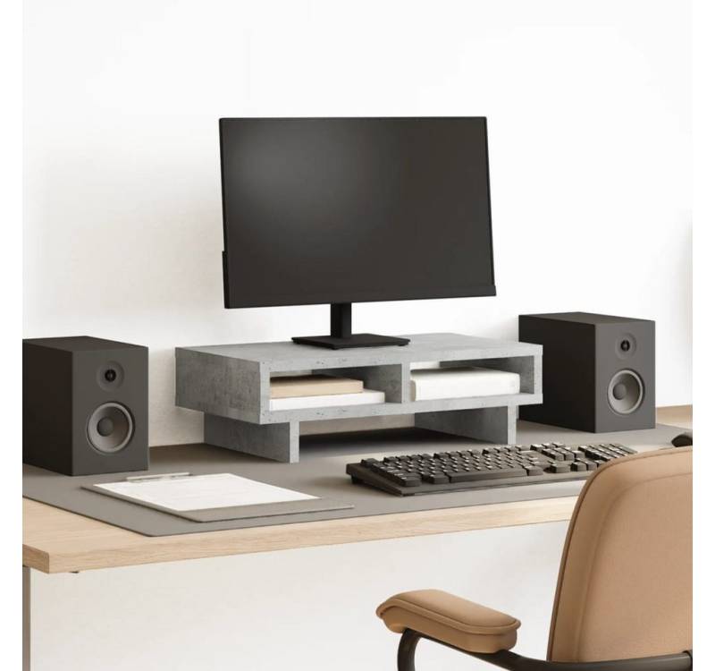 vidaXL Monitorständer, (Monitorständer Betongrau 50x27x15 cm Holzwerkstoff) von vidaXL