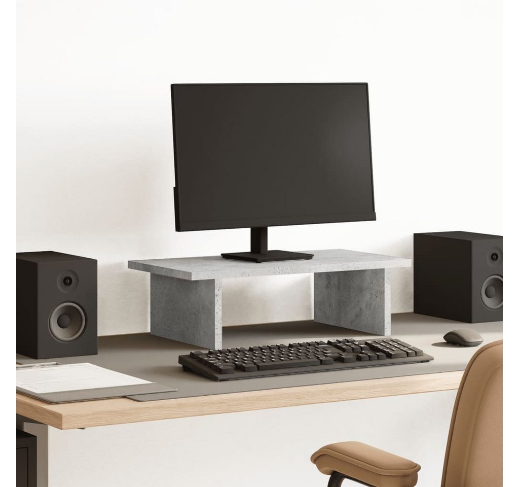 vidaXL Monitorständer, (Monitorständer Betongrau 50x27x15 cm Holzwerkstoff) von vidaXL