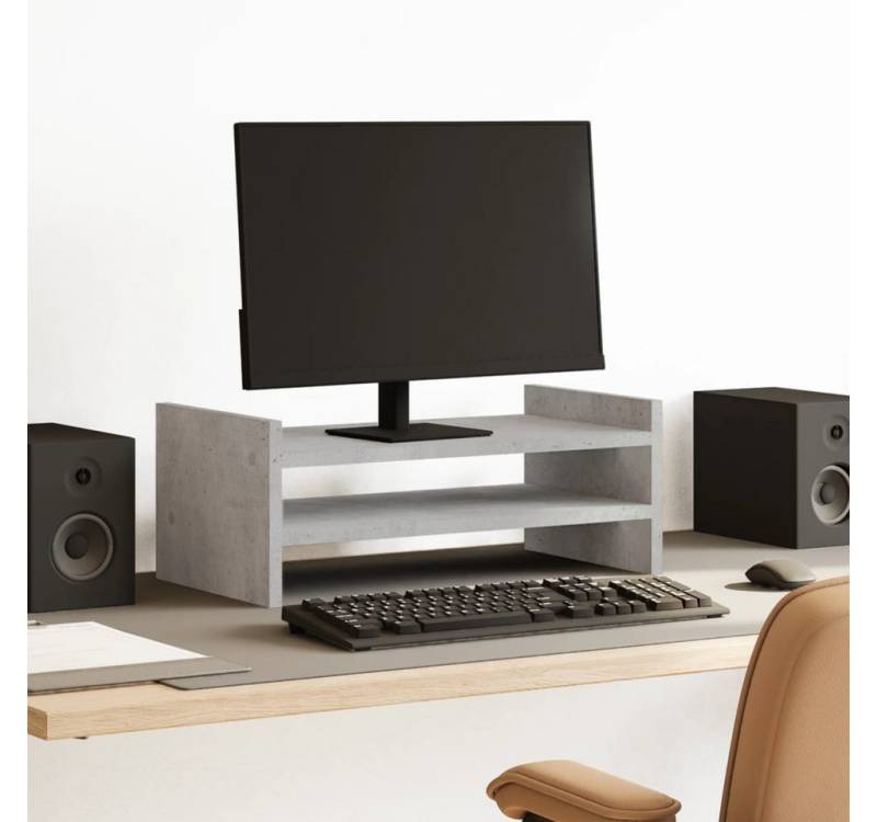 vidaXL Monitorständer, (Monitorständer Betongrau 50x27x20 cm Holzwerkstoff) von vidaXL