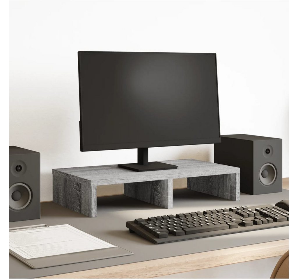 vidaXL Monitorständer, (Monitorständer Grau Sonoma 50x27x10 cm Holzwerkstoff) von vidaXL