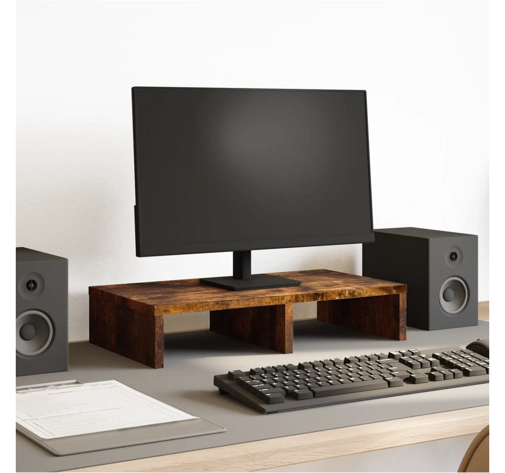 vidaXL Monitorständer, (Monitorständer Räuchereiche 50x27x10 cm Holzwerkstoff) von vidaXL