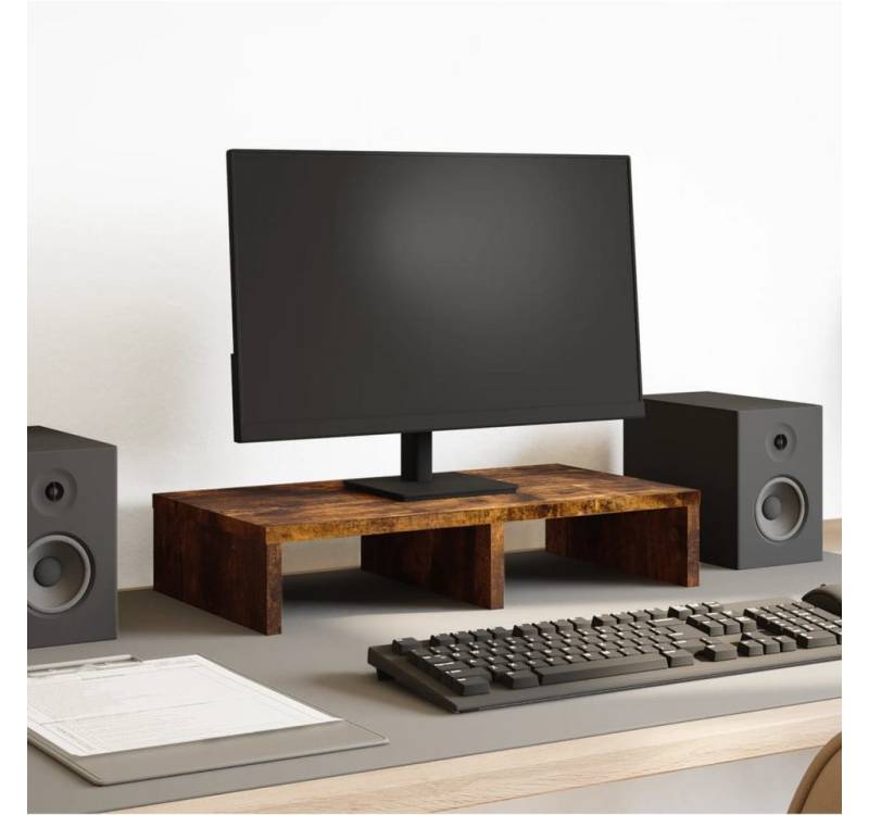 vidaXL Monitorständer, (Monitorständer Räuchereiche 50x27x10 cm Holzwerkstoff) von vidaXL