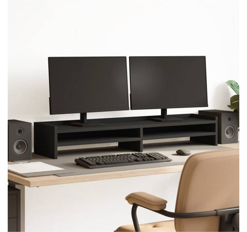 vidaXL Monitorständer, (Monitorständer Schwarz 100x24x16 cm Holzwerkstoff) von vidaXL