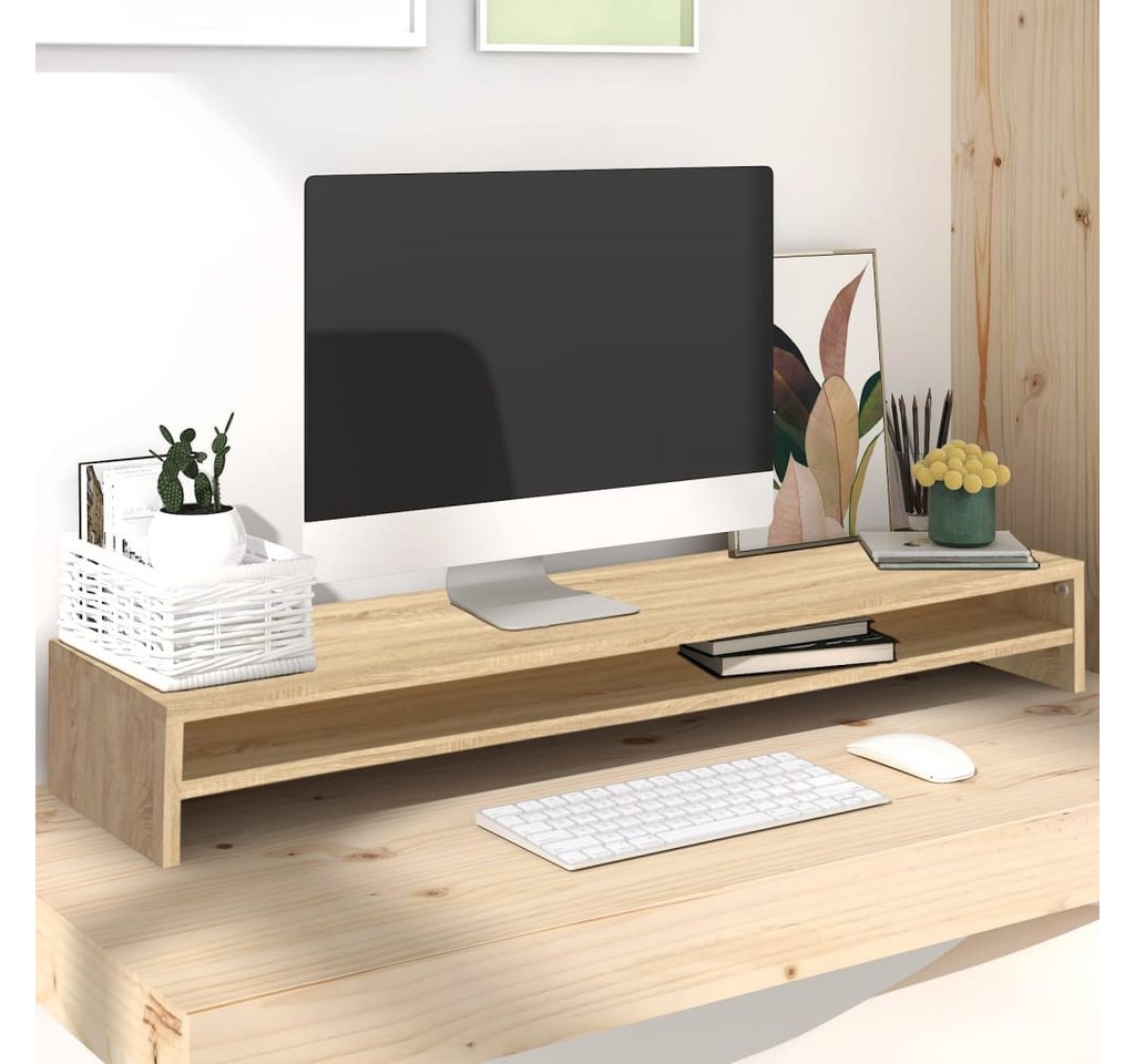 vidaXL Monitorständer, (Monitorständer Sonoma-Eiche 100x24x13 cm Holzwerkstoff) von vidaXL
