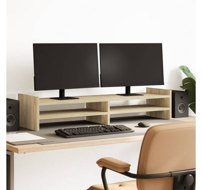vidaXL Monitorständer, (Monitorständer Sonoma-Eiche 100x27x20 cm Holzwerkstoff) von vidaXL