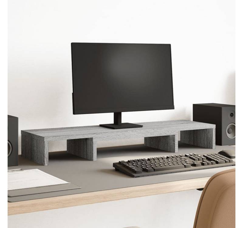 vidaXL Monitorständer, (Monitorständer Verstellbar Grau Sonoma 80x24x10,5 cm) von vidaXL