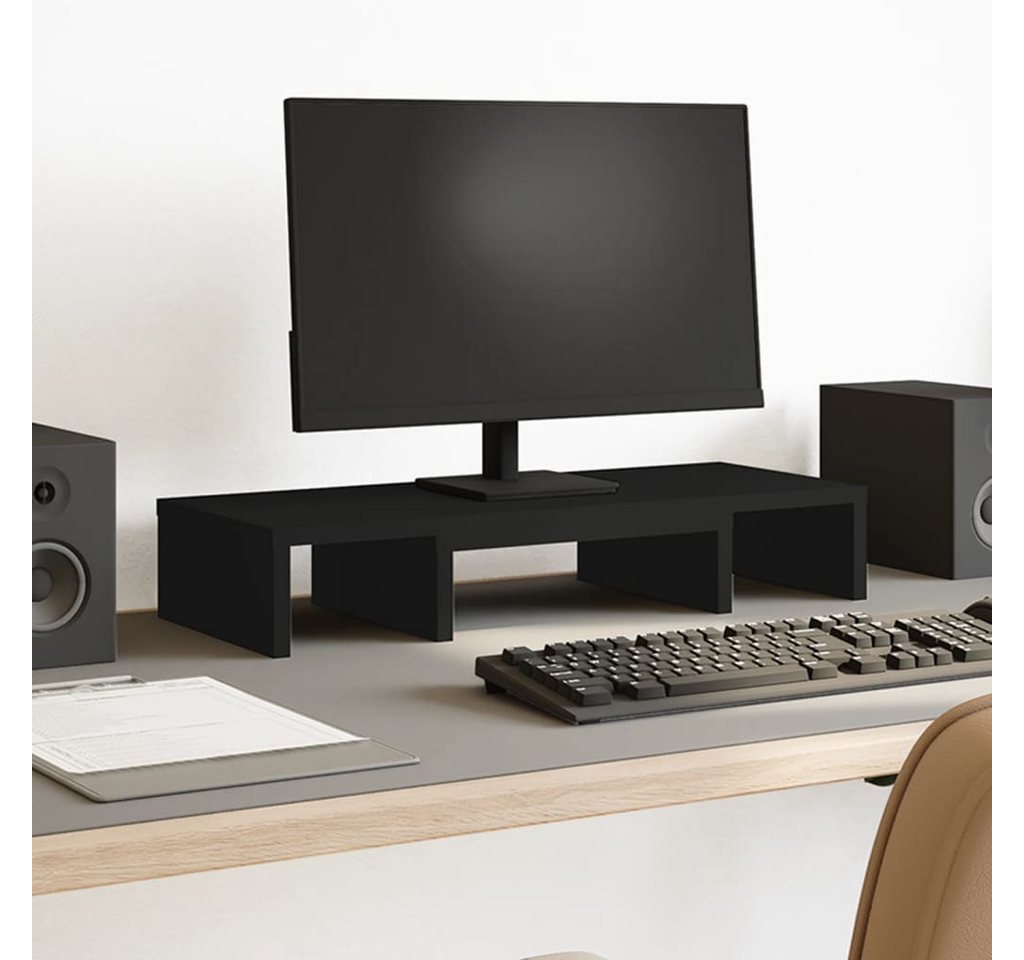 vidaXL Monitorständer, (Monitorständer Verstellbar Schwarz 60x24x10,5 cm Holzwerkstoff) von vidaXL