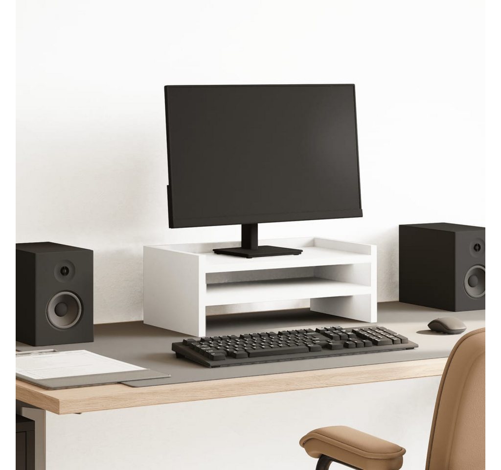 vidaXL Monitorständer, (Monitorständer Weiß 42x24x16 cm Holzwerkstoff) von vidaXL
