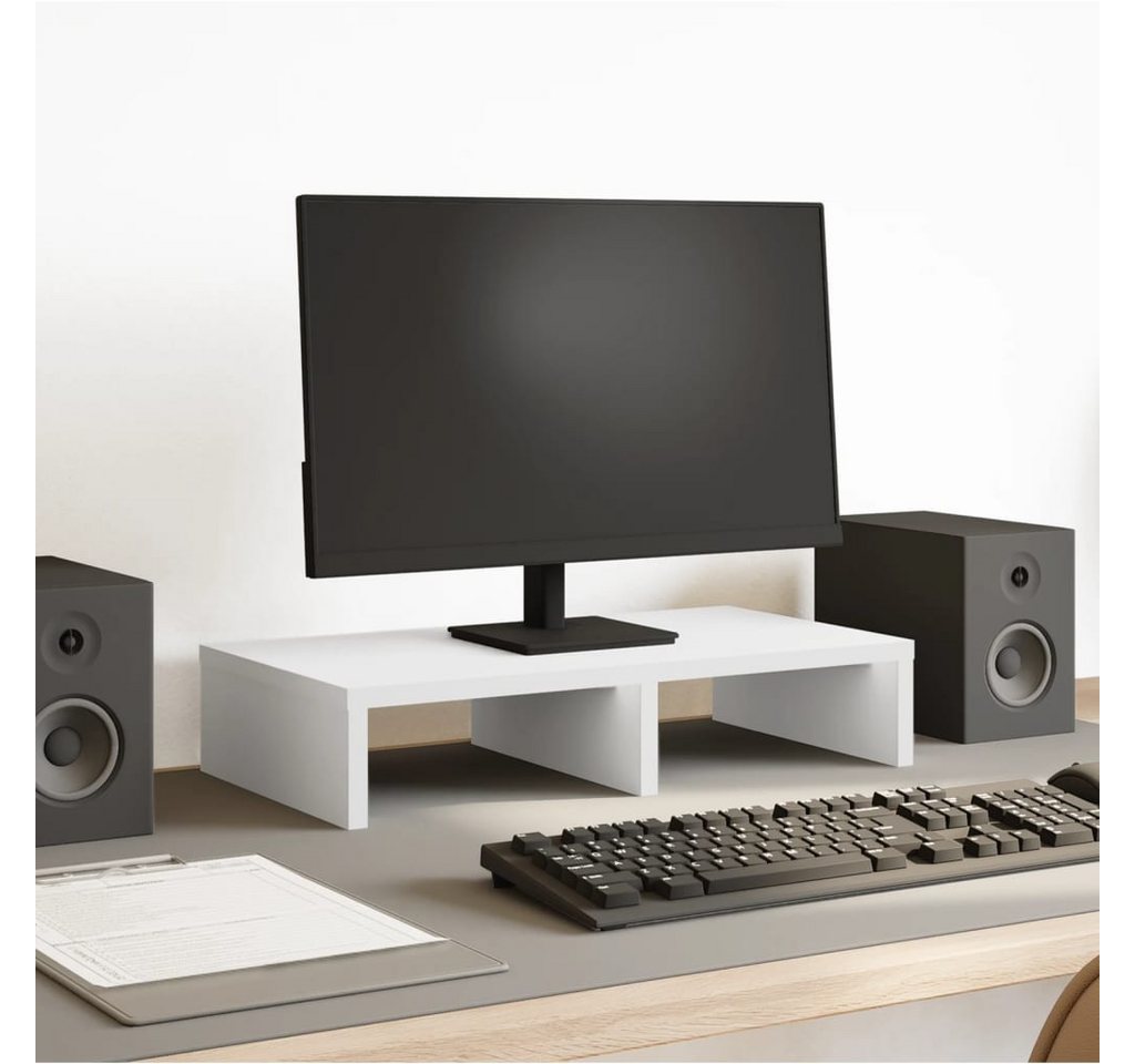 vidaXL Monitorständer, (Monitorständer Weiß 50x27x10 cm Holzwerkstoff) von vidaXL