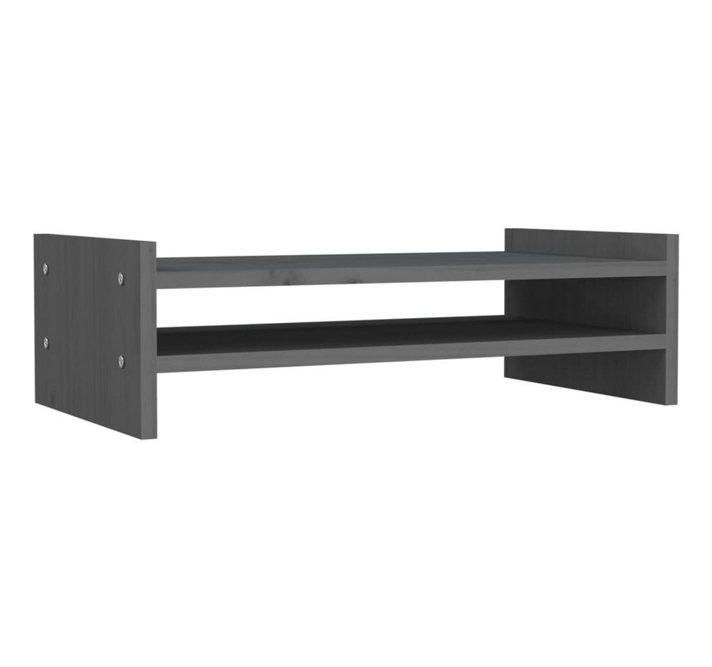 vidaXL Monitorständer Grau 50x27x15 cm Massivholz Kiefer Monitorständer von vidaXL