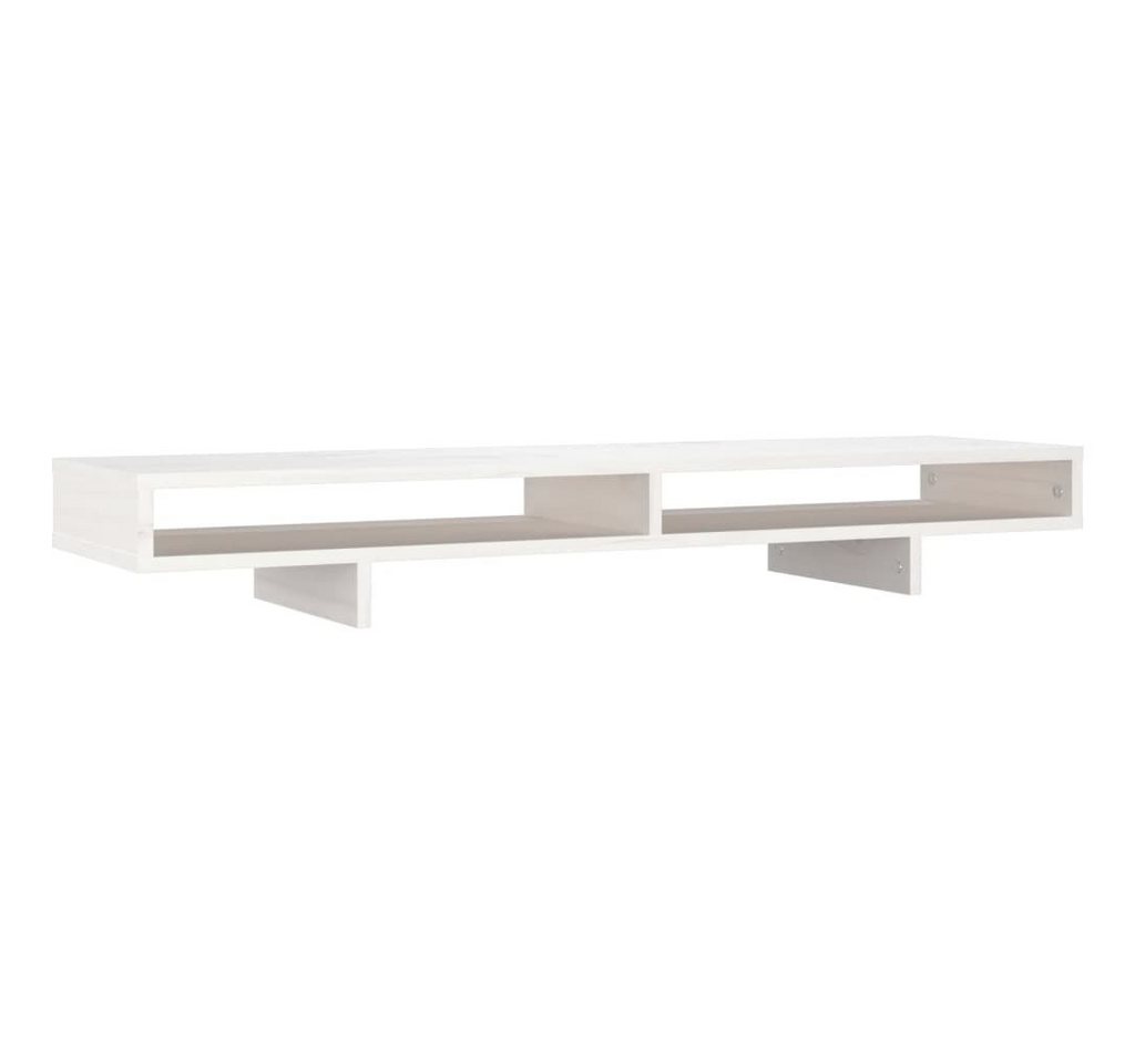 vidaXL Monitorständer Weiß 100x27x14 cm Massivholz Kiefer Monitorständer von vidaXL