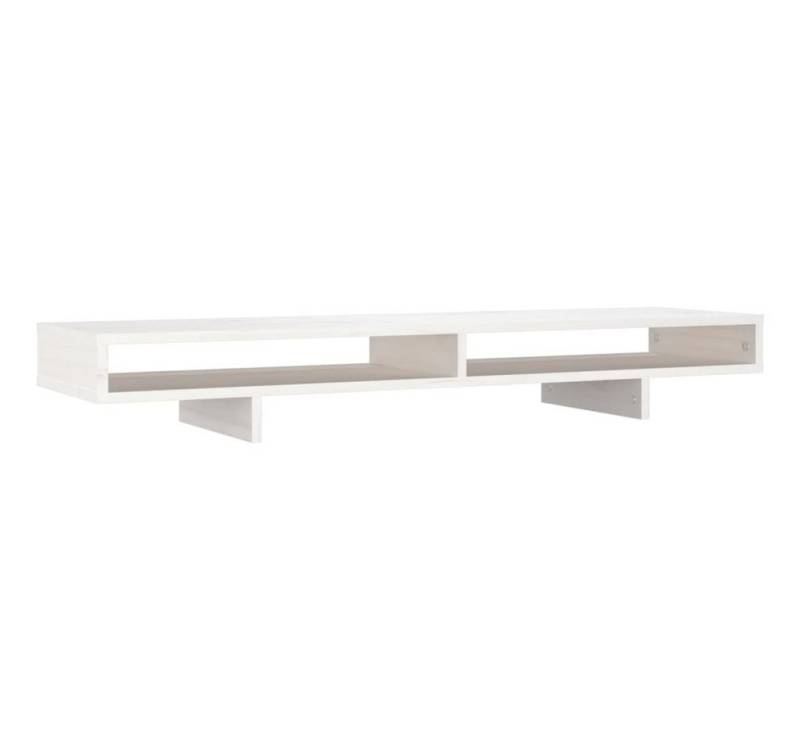 vidaXL Monitorständer Weiß 100x27x14 cm Massivholz Kiefer Monitorständer von vidaXL
