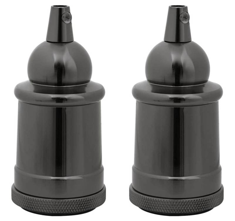 vidaXL WLAN-Dongle Lampenfassungen 2 Stk. Glänzend Schwarz E27 von vidaXL