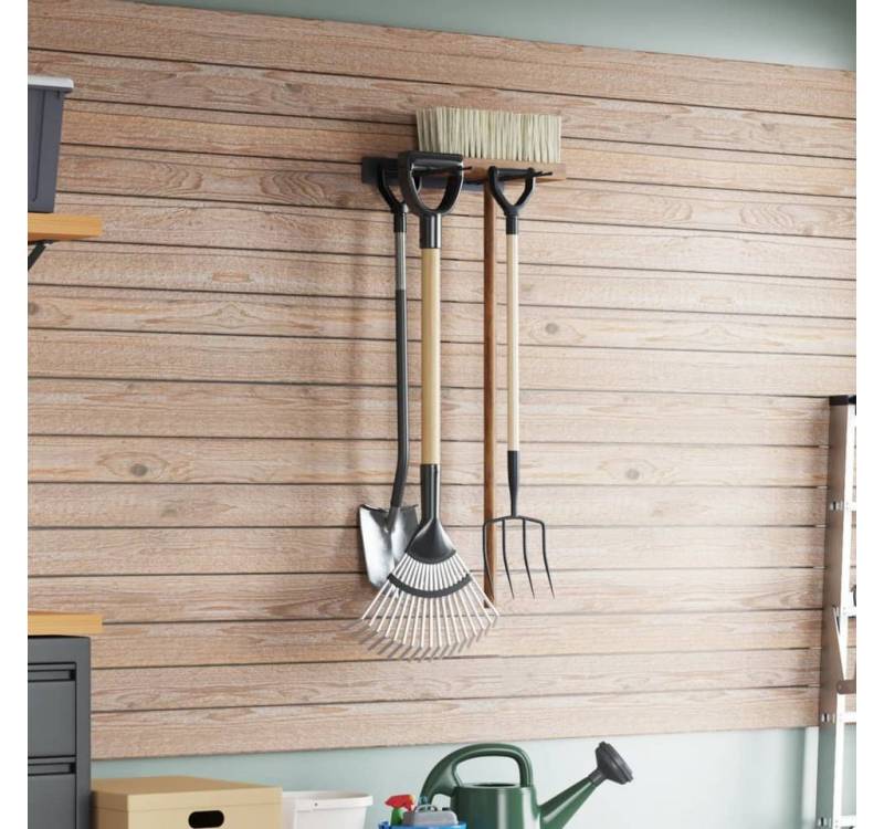 vidaXL Wandhalter, Gerätehalter Wandmontage Schwarz Stahl von vidaXL