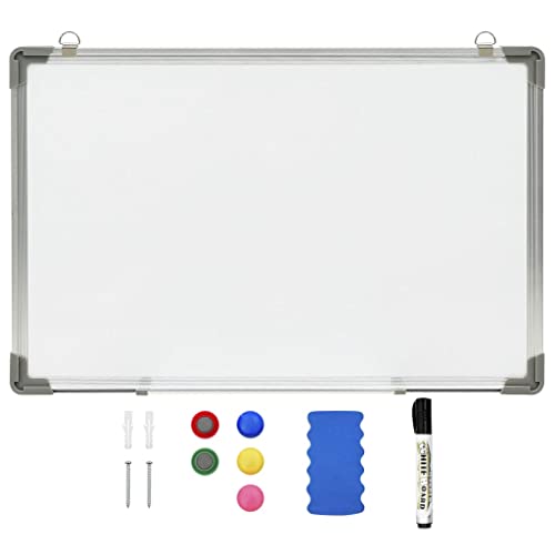 vidaXL Whiteboard Magnetisch Magnettafel Magnetwand Wandtafel Pinnwand Memoboard Präsentationstafel Schreibtafel Weiß 60x40cm Stahl von vidaXL