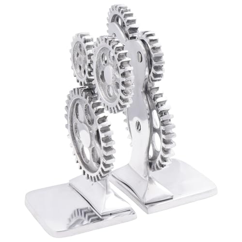 vidaXL Zahnradförmige dekorative Buchstützen Set aus 2 Silber Aluminium Metall Buchhalter Jugendstil Einzigartiges Design für Büro Zuhause Stilvolle Organisation vidaXL Zahnradförmige dekorative Buchstützen Set aus 2 Silber Aluminium Metall Buchhalter Jugendstil Einzigartiges Design für Büro Zuhause Stilvolle Organisation von vidaXL