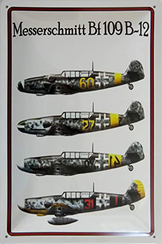 Blechschild Schild 20x30cm - Messerschmitt BF 109 BG-12 Flieger Flugzeug von vielesguenstig-2013