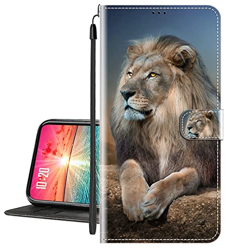 Hülle für Xiaomi Mi 8 Handytasche Klappbares Magnetverschluss Lederhülle Flip Etui Standfunktion Hülle Xiaomi Mi 8 Schutzhülle Leder Brieftasche(Löwe) MEHRWEG von vingarshern