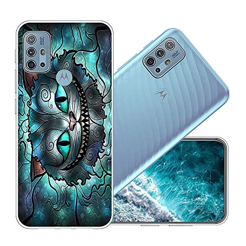 vingarshern Handyhülle Motorola Moto G10 Hülle Silikon Bumper Case,Dünne Flex Weich Fallschutz Stoßfest Schutz Cover Motorola G10 Schutzhülle Silikonhülle Mit Muster,Cheshire cat 02 von vingarshern