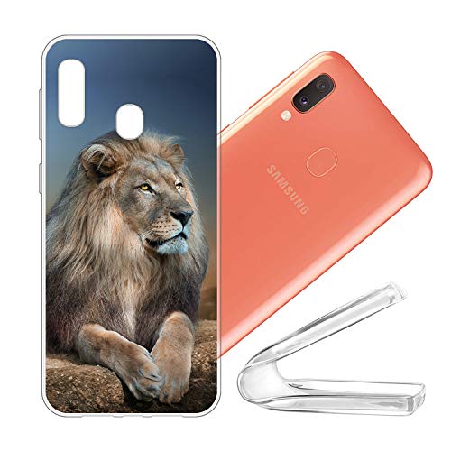 vingarshern Handyhülle Samsung Galaxy A20E Hülle Silikon Bumper Case,Dünne Flex Weich Fallschutz Stoßfest Schutz Cover Samsung Galaxy A20E Schutzhülle Silikonhülle Mit Muster,Löwe/01P von vingarshern