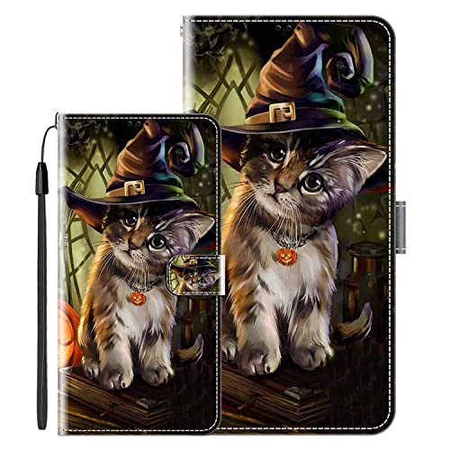 vingarshern Klapphüllen für Motorola Moto G30 Schutzhülle Mit Magnetverschluss Flip Etui Lederhülle Handytasche Motorola Moto G30 Hülle Klappbares Leder Brieftasche,Katze Muster-3 von vingarshern