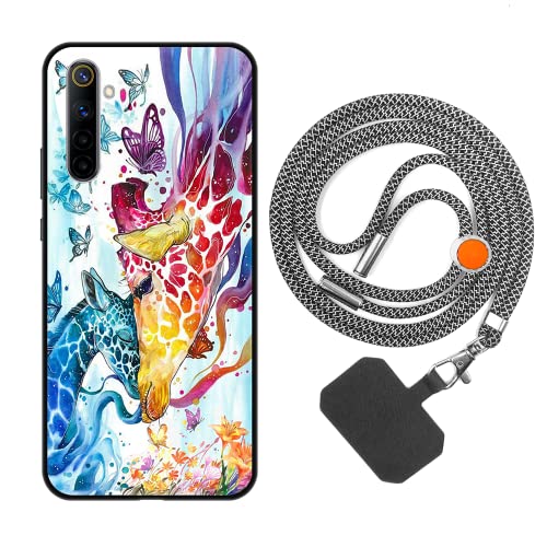 vingarshern Muster Handyhülle Realme 6 Pro Hülle Silikon mit Umhängeban,Handykette Hülle Realme 6 Pro Schutzhülle mit Kordel,Weich Bumper Case Realme 6 Pro Hülle mit Kette,Bild 01 von vingarshern