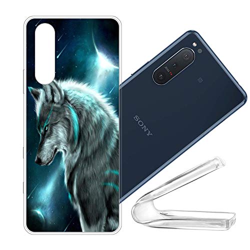 vingarshern Silikonhülle Kompatibel mit Sony Xperia 5 II (5G) Schutzhülle Bumper Case Handyhülle,Dünne Flex Weich Fallschutz Stoßfest Hülle Silikon Schutz Cover(01-Wolf) von vingarshern