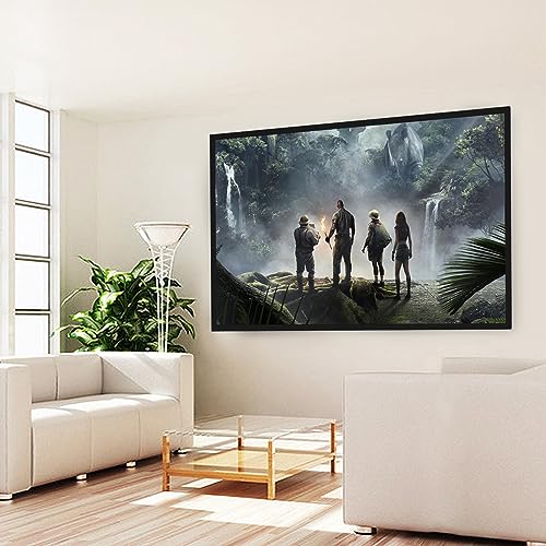vinnyooc Große Projektionswand 16:9 Projektor Aluminium-Legierung 100/110/130 Zoll Projektionsleinwand Heimkino für Drinnen und Draußen (100inch) von vinnyooc