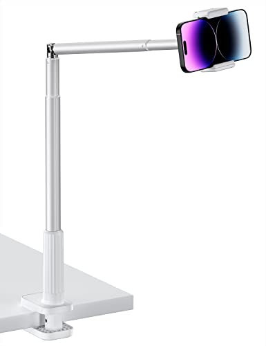 viozon Handyhalter,Flexibler Arm,Overhead, um 360 ° winkelverstellbar, Aluminiumlegierung, Kopfteil,Nachttisch&Schreibtisch,3,5"-6,7" Telefonen,iPhone14 Plus/Pro max von viozon