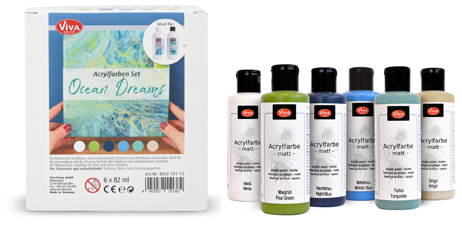 ViVA DECOR Acrylfarben-Set , Ocean Dreams, , 6-teilig von viva decor