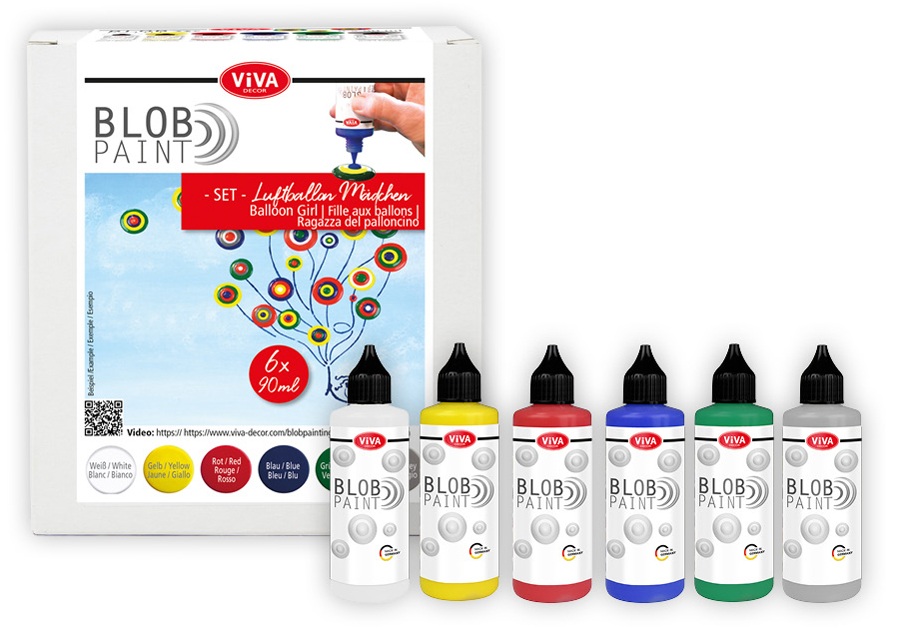 ViVA DECOR Blob Paint Farbset , Luftballon-Mädchen, , 6-teilig von viva decor