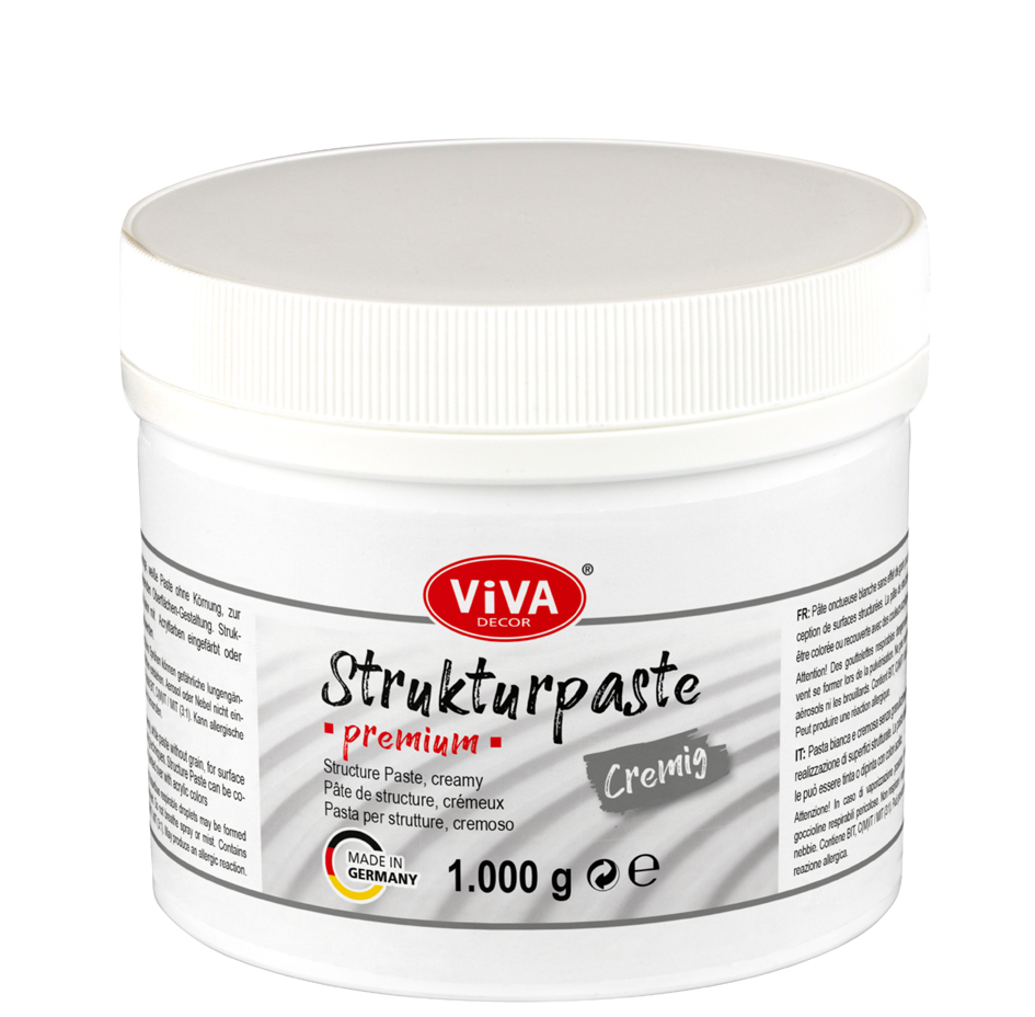 ViVA DECOR Strukturpaste PREMIUM cremig, weiß, 1.000 g von viva decor