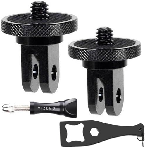 Adapter für Gopro 2 Stück Aluminium 1/4 Zoll Adapter Kamera Halterung, Schwarz Drehbar Stativgewinde Adapter mit Schraubenschlüssel Kompatibel für GoPro, Sony Xiaomi Xiaoyi Action Kameras Adapter für Gopro 2 Stück Aluminium 1/4 Zoll Adapter Kamera Halterung, Schwarz Drehbar Stativgewinde Adapter mit Schraubenschlüssel Kompatibel für GoPro, Sony Xiaomi Xiaoyi Action Kameras von DUWUZEST