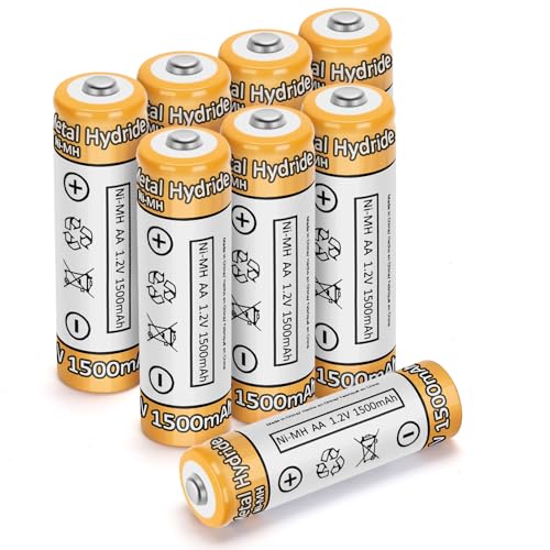 volkate NiMH AA wiederaufladbare Batterien, 1,2 V, 1500 mAh, Ni-MH, vorgeladen, Doppel-A-Akku für Solarlicht, TV-Fernbedienung, Radio, Taschenlampe, 8 Stück volkate NiMH AA wiederaufladbare Batterien, 1,2 V, 1500 mAh, Ni-MH, vorgeladen, Doppel-A-Akku für Solarlicht, TV-Fernbedienung, Radio, Taschenlampe, 8 Stück von volkate