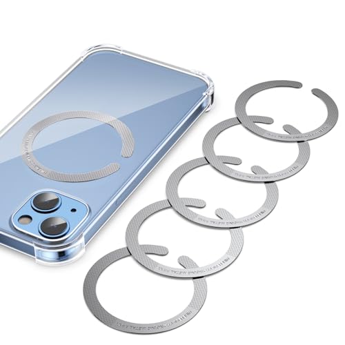 6 Stück Selbstklebender Metallring für MagSafe Konverter Handyhülle, Dünner Aufkleber Metallische Platten für iPhone 16 15 14 13 12 Pro Max Mini 3M Sticky Rundstück für Magnetic Wireless Charger von volport