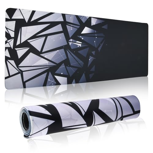 volumoon 900 x 400 x 3mm Groß Mauspad Gaming, Gummi Mousepad XXL rutschfest, Schreibtischunterlage Mousepad für Gaming Tisch Bürotisch (Schwarz) von volumoon