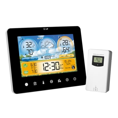 Wetterstation Funk mit Außensensor Indoor Outdoor Thermometer Innen Außentemperatur und Luftfeuchtigkeit Wetterstation Funk mit Auß Sensor Wetterstation Funk mit Außensensor(schwarz) Wetterstation Funk mit Außensensor Indoor Outdoor Thermometer Innen Außentemperatur und Luftfeuchtigkeit Wetterstation Funk mit Auß Sensor Wetterstation Funk mit Außensensor(schwarz) von vonivi
