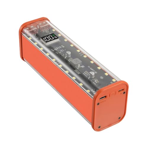 vreplrse DIY Kit Schnellladung Mobile Power Case Shell für Schnellladung Batteriehalter Gehäuse Ausgangsstromfähigkeit, Orangefarbener Rahmen von vreplrse