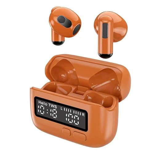 vreplrse Drahtlose Kopfhörer mit digitaler LED Leistungsanzeige für Zeitmanagement, tragbar, für Bluetooth, ABS, Geräuschunterdrückung, orange vreplrse Drahtlose Kopfhörer mit digitaler LED Leistungsanzeige für Zeitmanagement, tragbar, für Bluetooth, ABS, Geräuschunterdrückung, orange von vreplrse