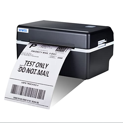 vretti Etikettendrucker DHL Labeldrucker,Ettikettendrucķer, Label Printer Thermo-Versandetikettendrucker Desktop Etikettendruck für Amazon,Shopify, Ebay,DPD, DHL, UPS, Royal Mail von vretti