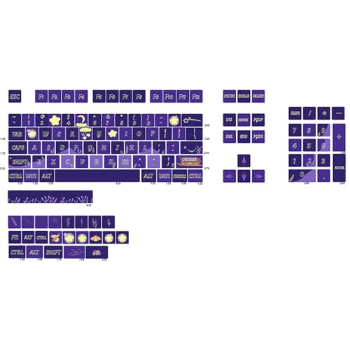 vsilay LIANXUE Lavendel Tastenkappen XDA Profil PBT Farbstoff Sublimation 127 Tasten Tastenkappe Geeignet für CrossCore Mechanische Tastatur von vsilay