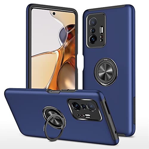 vumebao Handyhülle für Xiaomi 11T / Xiaomi 11T Pro Hülle, Schutzhülle mit 360° Drehbare Ringhalter Ständer, TPU Militärschutz Hybrid Strapazierfähig Robust Bumper Hülle für 11T/11T Pro, Blau vumebao Handyhülle für Xiaomi 11T / Xiaomi 11T Pro Hülle, Schutzhülle mit 360° Drehbare Ringhalter Ständer, TPU Militärschutz Hybrid Strapazierfähig Robust Bumper Hülle für 11T/11T Pro, Blau von vumebao