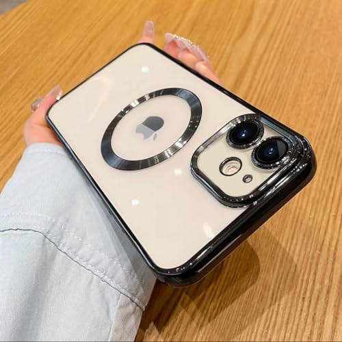 vumebao Handyhülle für iPhone 11 mit Magsafe, Nie Vergilbung Schlanke Transparente Handyhülle Anti-Kratzer Stoßfeste Tropfen Fallsicher Hülle mit Kameraschutz für iPhone 11-Schwarz vumebao Handyhülle für iPhone 11 mit Magsafe, Nie Vergilbung Schlanke Transparente Handyhülle Anti-Kratzer Stoßfeste Tropfen Fallsicher Hülle mit Kameraschutz für iPhone 11-Schwarz von vumebao