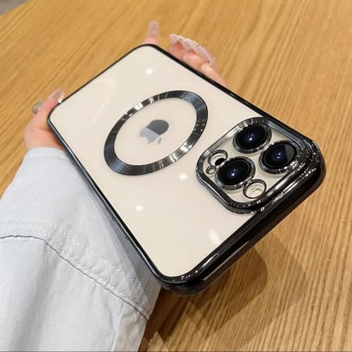 vumebao Handyhülle für iPhone 14 Pro Max mit Magsafe, Nie Vergilbung Schlanke Transparente Handyhülle Anti-Kratzer Stoßfeste Tropfen Fallsicher Hülle mit Kameraschutz für iPhone 14 Pro Max-Schwarz vumebao Handyhülle für iPhone 14 Pro Max mit Magsafe, Nie Vergilbung Schlanke Transparente Handyhülle Anti-Kratzer Stoßfeste Tropfen Fallsicher Hülle mit Kameraschutz für iPhone 14 Pro Max-Schwarz von vumebao