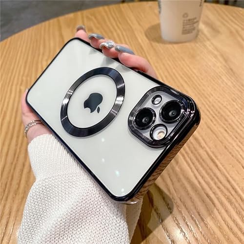 vumebao Handyhülle für iPhone 15 mit Magsafe, Nie Vergilbung Schlanke Transparente Handyhülle Anti-Kratzer Stoßfeste Tropfen Fallsicher Hülle mit Kameraschutz für iPhone 15-Schwarz vumebao Handyhülle für iPhone 15 mit Magsafe, Nie Vergilbung Schlanke Transparente Handyhülle Anti-Kratzer Stoßfeste Tropfen Fallsicher Hülle mit Kameraschutz für iPhone 15-Schwarz von vumebao