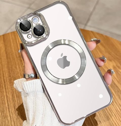 vumebao Handyhülle für iPhone 15 mit Magsafe, Nie Vergilbung Schlanke Transparente Handyhülle Anti-Kratzer Stoßfeste Tropfen Fallsicher Hülle mit Kameraschutz für iPhone 15-Silber vumebao Handyhülle für iPhone 15 mit Magsafe, Nie Vergilbung Schlanke Transparente Handyhülle Anti-Kratzer Stoßfeste Tropfen Fallsicher Hülle mit Kameraschutz für iPhone 15-Silber von vumebao