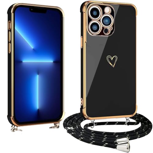 vumebao Handykette für iPhone 13 Pro Max Hülle mit Band, Handyhülle Herz Love Design Silikon Bumper Kordel, TPU Dünn Stoßfeste Case Schutzhülle kompatibel mit iPhone 13 Pro Max für Frauen und Mädchen vumebao Handykette für iPhone 13 Pro Max Hülle mit Band, Handyhülle Herz Love Design Silikon Bumper Kordel, TPU Dünn Stoßfeste Case Schutzhülle kompatibel mit iPhone 13 Pro Max für Frauen und Mädchen von vumebao